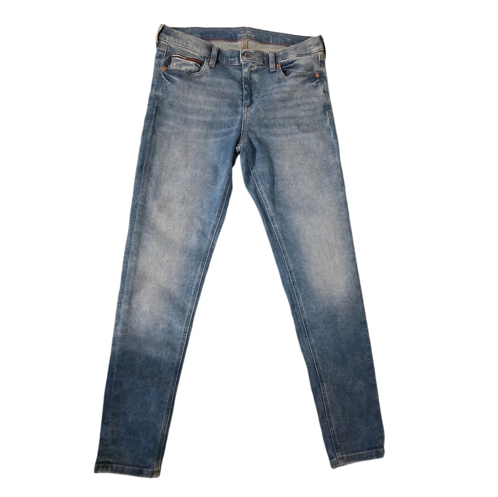 Tommy Hilfiger Nora Mid Rise Skinny Ankle Jeans Blue EUC Sz 30 EUC